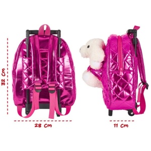 Ghiozdan troller, Perletti, model Cățeluș Didi, 32 cm, colecția Perletti Toys