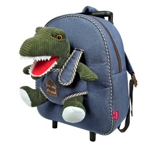 Ghiozdan troller, Perletti, model Dinozaur Tim, 32 cm, colecția Perletti Toys