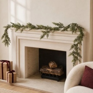 Ghirlandă decorativă, de Crăciun, crenguțe de conifer artificial cu aspect natural, verde, 270 cm, WSN33