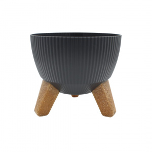 Ghiveci elegant cu trei picioare, H&S Collection, culoare negru, diametru 19 cm