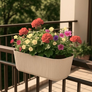 Ghiveci pentru balustradă, 3200 ml, crem