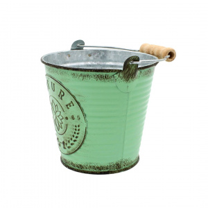 Ghiveci pentru flori tip găletușă verde 10,5cm - Img 4