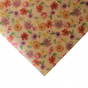 Hârtie pentru ambalat cadouri Kraft Vintage 200x70 cm super flowers