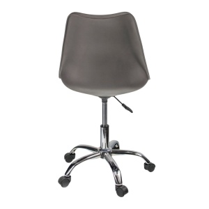 Scaun de birou ergonomic pivotant IGER, reglabil pe înălțime, cu roți și pernă de șezut, gri