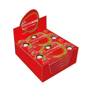 Jake Vitamin Candy – bomboane fără zahăr cu Vitamina C, căpșuni, cutie cu 12 blistere