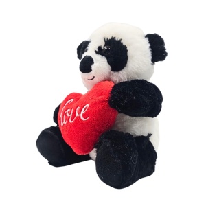 Jucărie din pluș, ursuleț panda cu inimioară în brațe, 20 cm