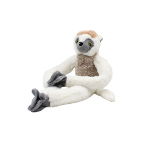 Jucărie sifaka, din pluș, culoarea alb, 57 cm