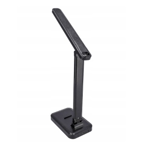 Lampă de birou LED Jumi, cu suport pentru telefon,  neagră, 3 niveluri de luminozitate