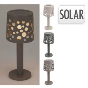 Lampă solară cu LED, pentru grădină, terasă și exterior, culoare gri
