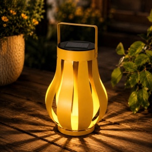 Lampă solară pentru grădină, Progarden, cu LED,15x20 cm, metalică, culoare galben