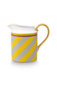Latieră din porțelan, Pip Studio, Stripes Yellow, 260ml, colecția Pip Chique - Img 1