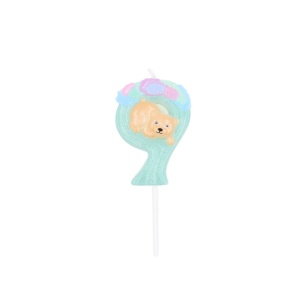 Lumânare aniversară, pentru copii, cifra 9, Giftdesign, 8 cm