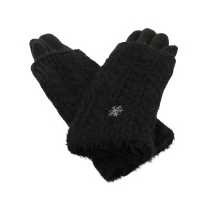 Mănuși damă, Antonio, cu funcție touch și manșetă detașabilă, culoare negru, one size