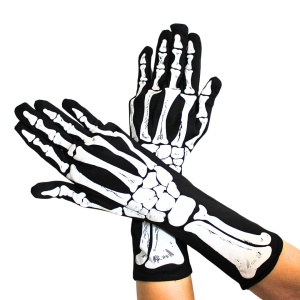 Mănuși de Halloween, Amscan, model Skeleton 3d gloves, one size, 33 cm