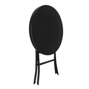 Masă pliabilă, Jumi, neagră, rotundă 60 cm, pentru grădină sau terasă