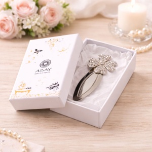 Metal Flower Bookmark with Sparkling Crystals, 9.5 x 4 cm, Silver, Elegant Gift for Women, AZAY