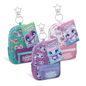 Mini rucsac-breloc Nebulous Stars Astria, cu carnețel, pix, radieră și abțibilduri