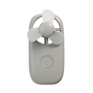 Mini ventlator portabil, cu baterii și LED, 11x4.8 cm, gri