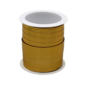 Minirolă rafie lucioasă aurie 10m x 10mm - Img 3