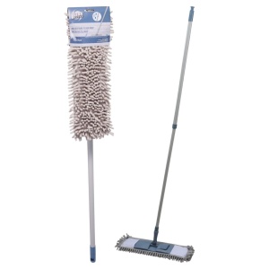 Mop din microfibră cu mâner telescopic, Ultra Clean, 44x14 cm