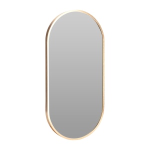 Oglindă decorativă, din aluminiu, ovală, 30x60 cm, culoarea auriu