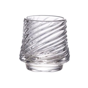 Pahar din sticlă borosilicată, pentru cafea, băuturi și whisky, model striat, 7.5 x 8 cm, eCarla, SZK200