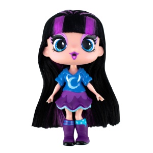Păpușă Mini Decora Batty 13 cm cu Accesorii – Păpușă de Personalizat, Peste 40 Surprize, păr lung, colecția Decora Girlz