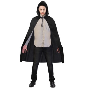 Pelerină Halloween, cu glugă, pentru adulți, culoarea negru, one size