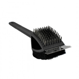 Perie profesională pentru curățarea grătarului, 3în1, cu mâner ergonomic, cap multifuncțional, BBQ