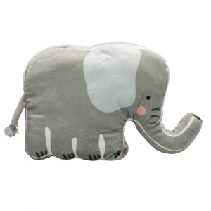 Pernă pufoasă, în formă de elefant, pentru copii, 50x9 cm