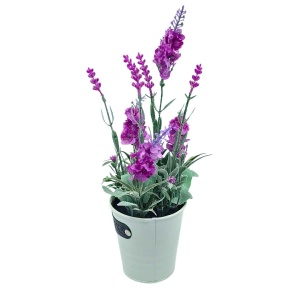Plantă artificială în ghiveci, lavandă, dimensiuni 28x9 cm, culoare lila