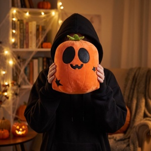 Pluș decorativ pentru Halloween, model dovleac, 18 cm