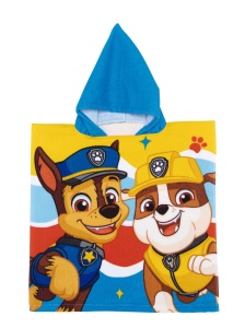 Prosop de plajă, Poncho, pentru copii, model Paw Patrol, 55x55 cm, Arditex