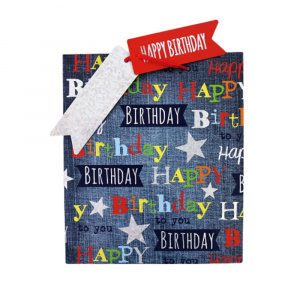 Punga cadou hartie L BIRTHDAY MODERN