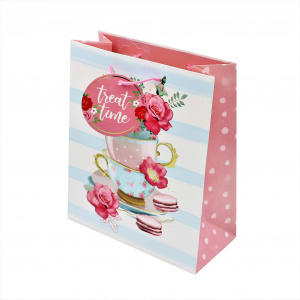 Punga cadou L hartie teacups & flowers