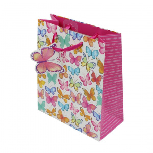 Punga cadou M hartie light butterflies