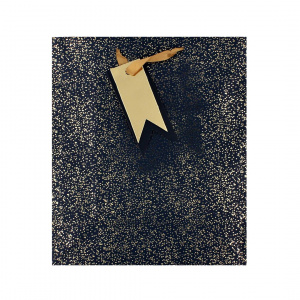 Punga de cadou hartie L Navy Speckle