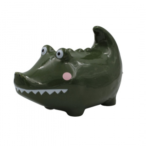 Pușculiță din ceramică model crocodil prietenos