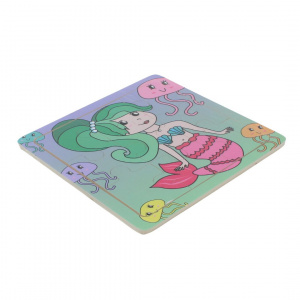 Puzzle lemn sirenă și meduze colorate - Img 2