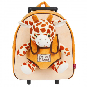 Rucsac Troller, Perletti, cu girafă, pluș detașabil, 38 cm - Img 1
