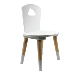 Scaun pentru copii, din MDF alb, 50cm
