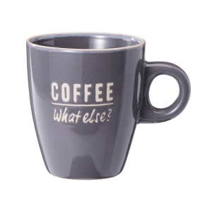 Set 2 căni Excellent Houseware, 220 ml, ceramică, „COFFEE – What else?”
