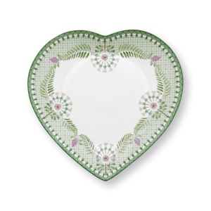 Set 2 farfurii, formă de inimă, Pip Studio, Light Green, 21.5 cm, colecția Lily & Lotus