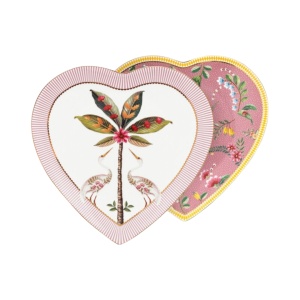 Set 2 farfurii, formă de inimă, Pip Studio, Pink, 21.5 cm, colecția La Majorelle