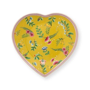 Set 2 farfurii, formă de inimă, Pip Studio, Yellow, 21.5 cm, colecția La Majorelle
