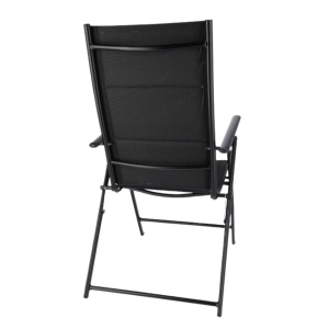 Set 2 scaune pliabile pentru gradină sau terasă, Jumi, structură metalică, design ergonomic, negru