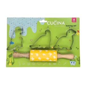 Set 3 forme cu sucitor, model dinozauri, pentru prăjituri