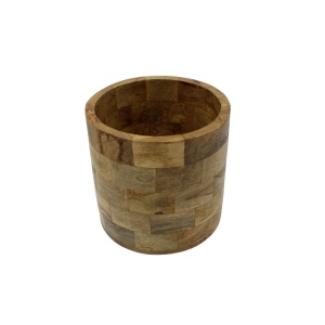 Set 3 măști de ghiveci din lemn de mango, H&S Collection – Dimensiuni 25,5x23 cm, 20x19,5 cm, 14.5x15 cm
