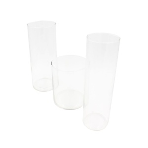 Set 3 vaze decorative, din sticlă, formă cilindrică, Arti Casa