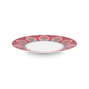 Set 4 farfurii din porțelan, Breakfast, Pip Studio, Dark Pink, 21 cm, colecția Flower Festival